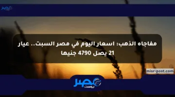 مفاجأة الذهب: أسعار اليوم في مصر السبت.. عيار 21 يصل 4790 جنيها